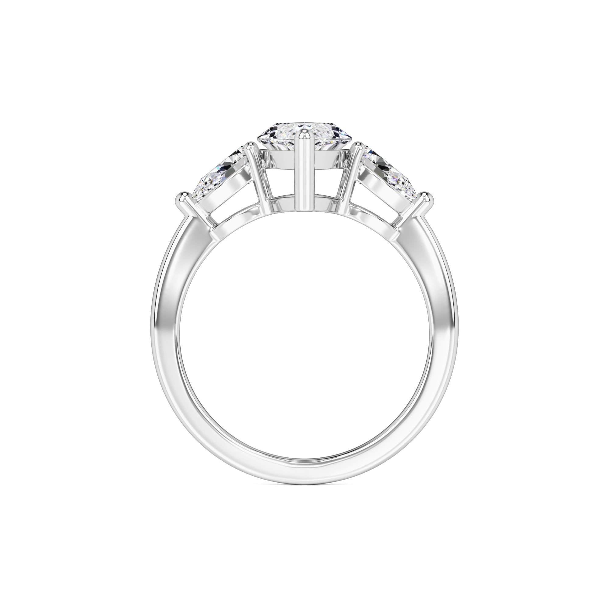 Winnie Moissanite & Lab Grown Diamond Ring | White Gold | 4