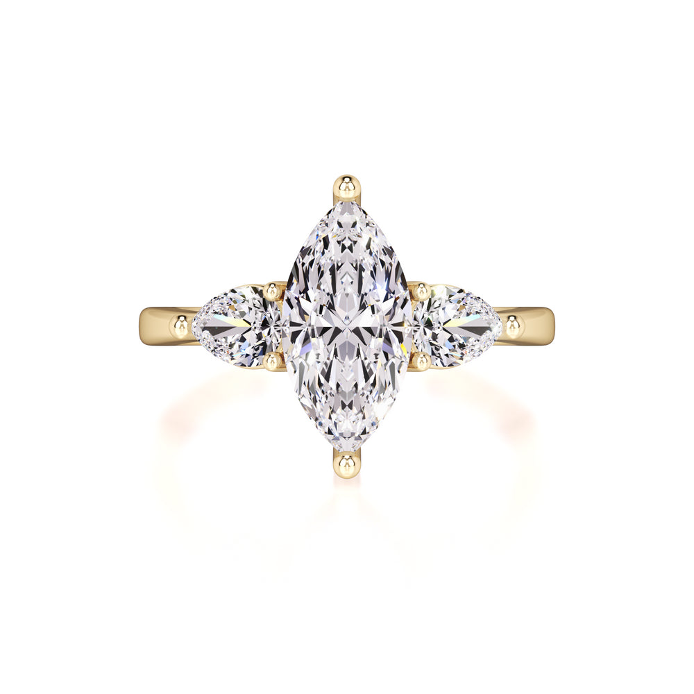 Winnie Moissanite & Lab Grown Diamond Ring | Yellow Gold | 1