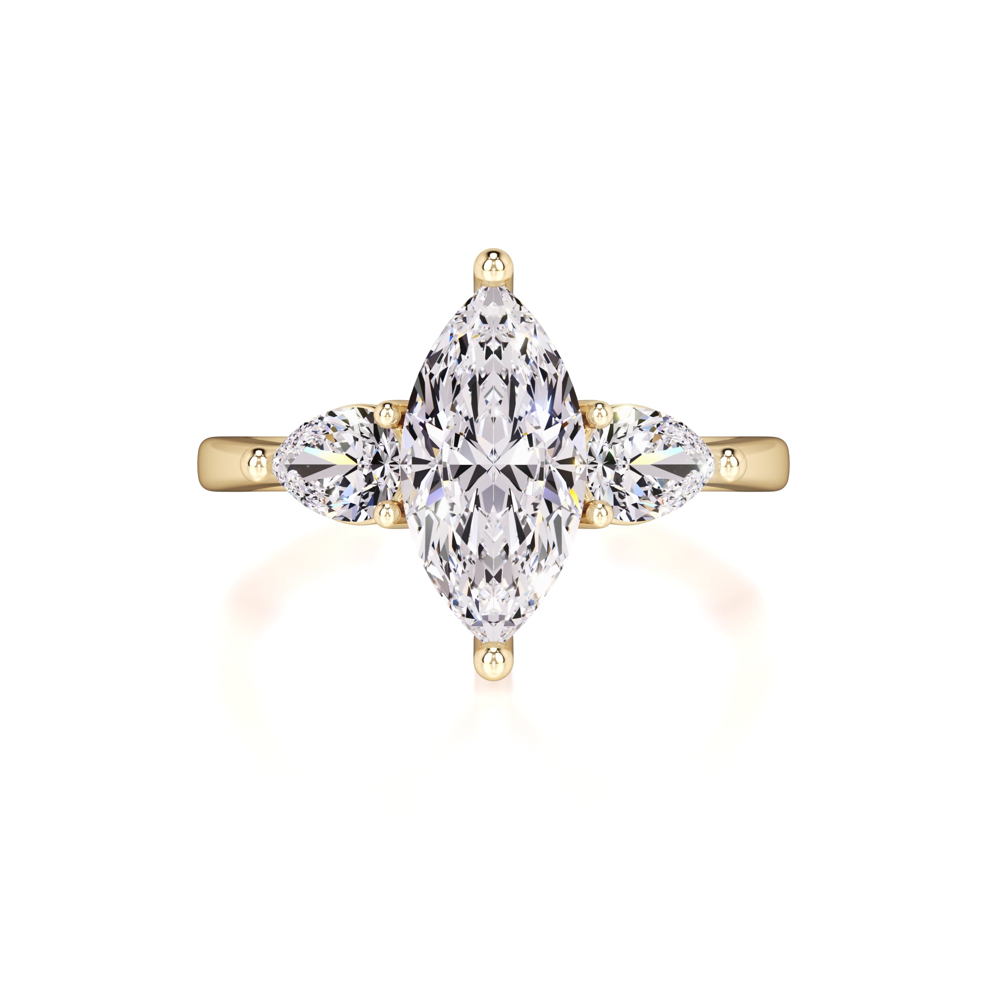 Winnie Moissanite & Lab Grown Diamond Ring | Yellow Gold | 1