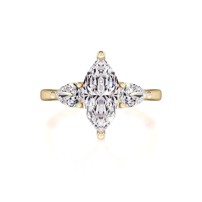 Winnie Moissanite & Lab Grown Diamond Ring | Yellow Gold | 1