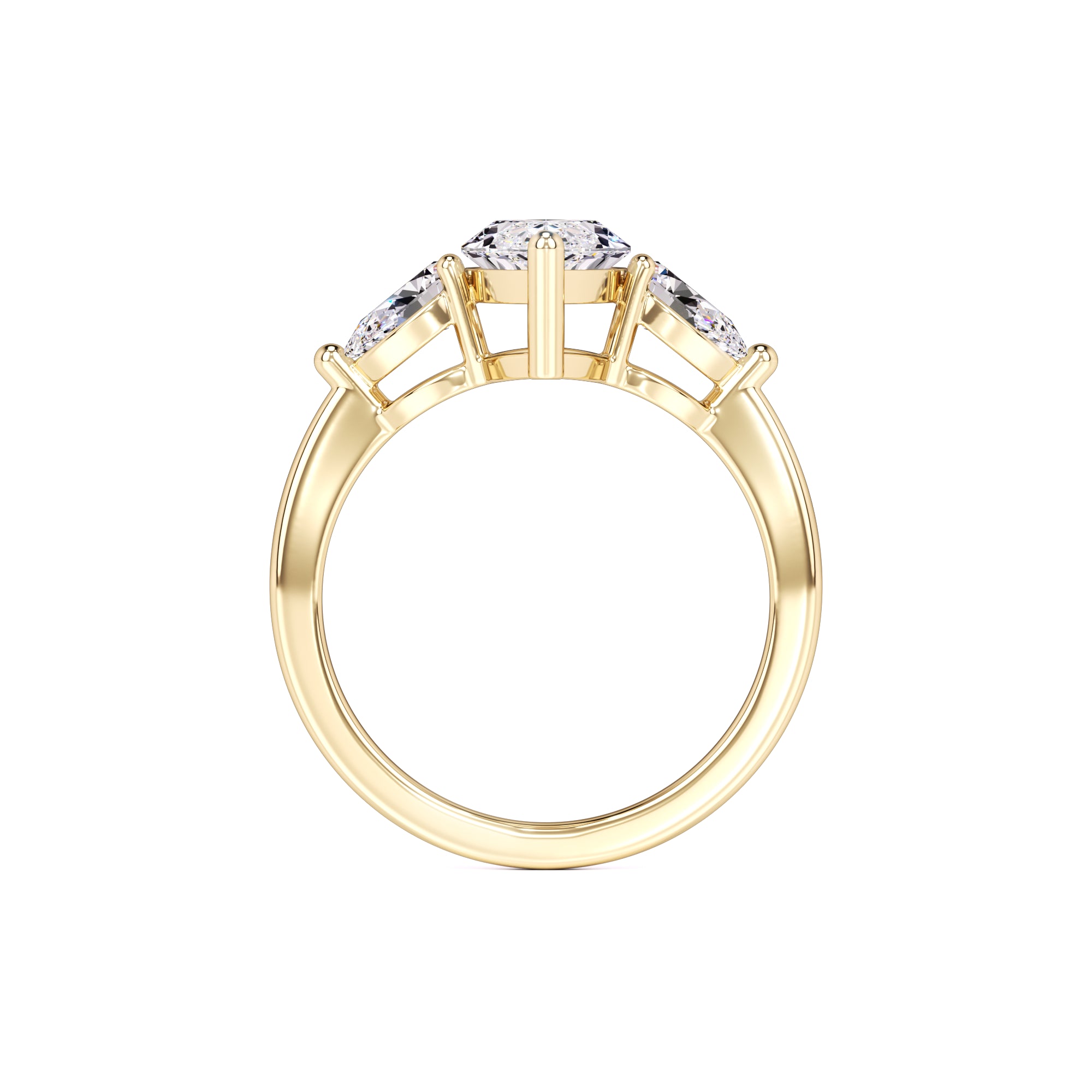 Winnie Moissanite & Lab Grown Diamond Ring | Yellow Gold | 4