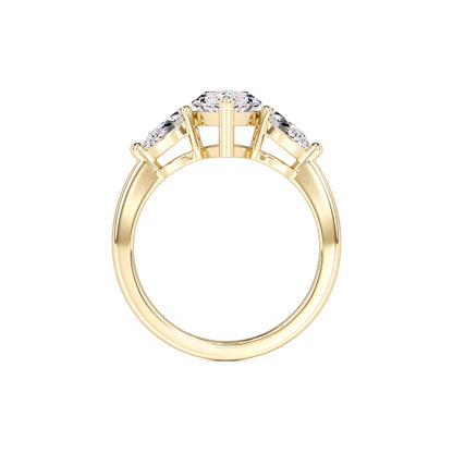 Winnie Moissanite & Lab Grown Diamond Ring | Yellow Gold | 4