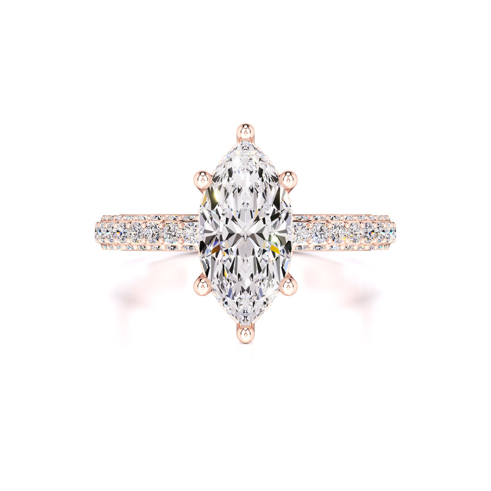 Olivia Moissanite & Lab Grown Diamond Ring | Rose Gold | 1
