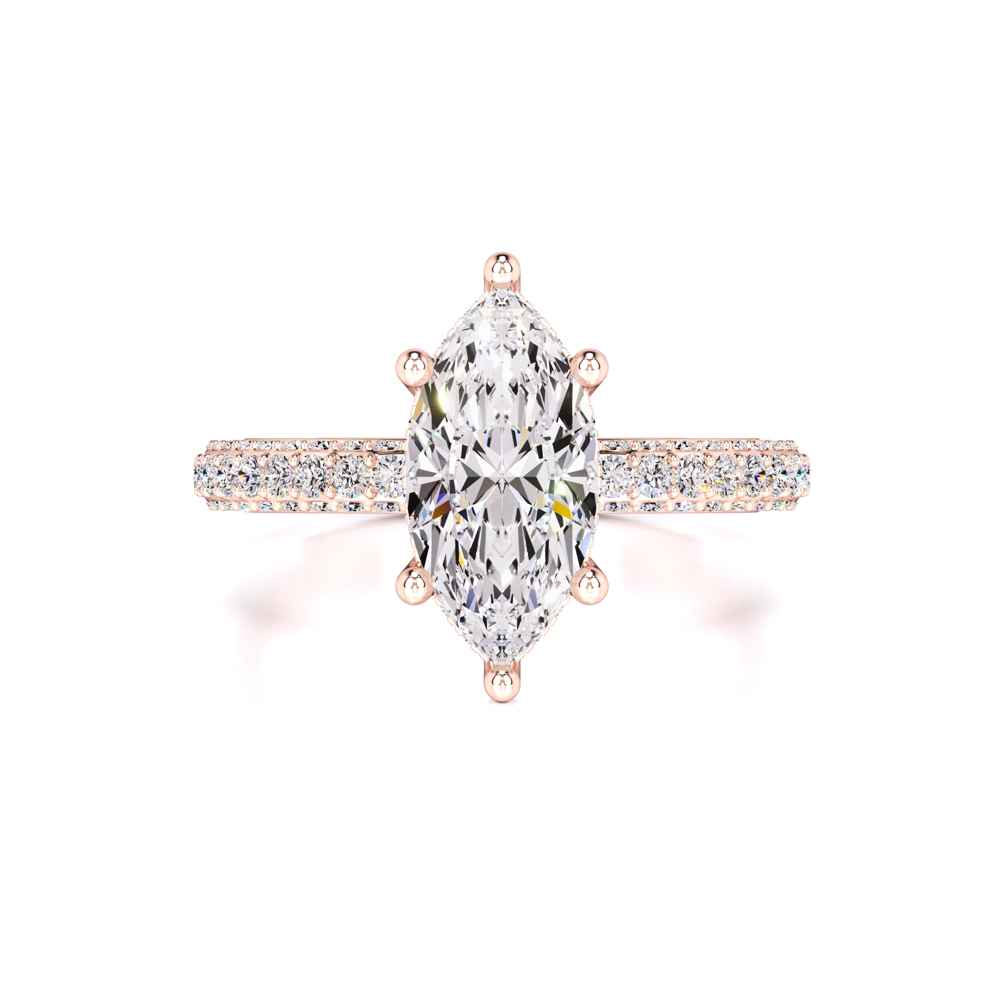 Olivia Moissanite & Lab Grown Diamond Ring | Rose Gold | 1