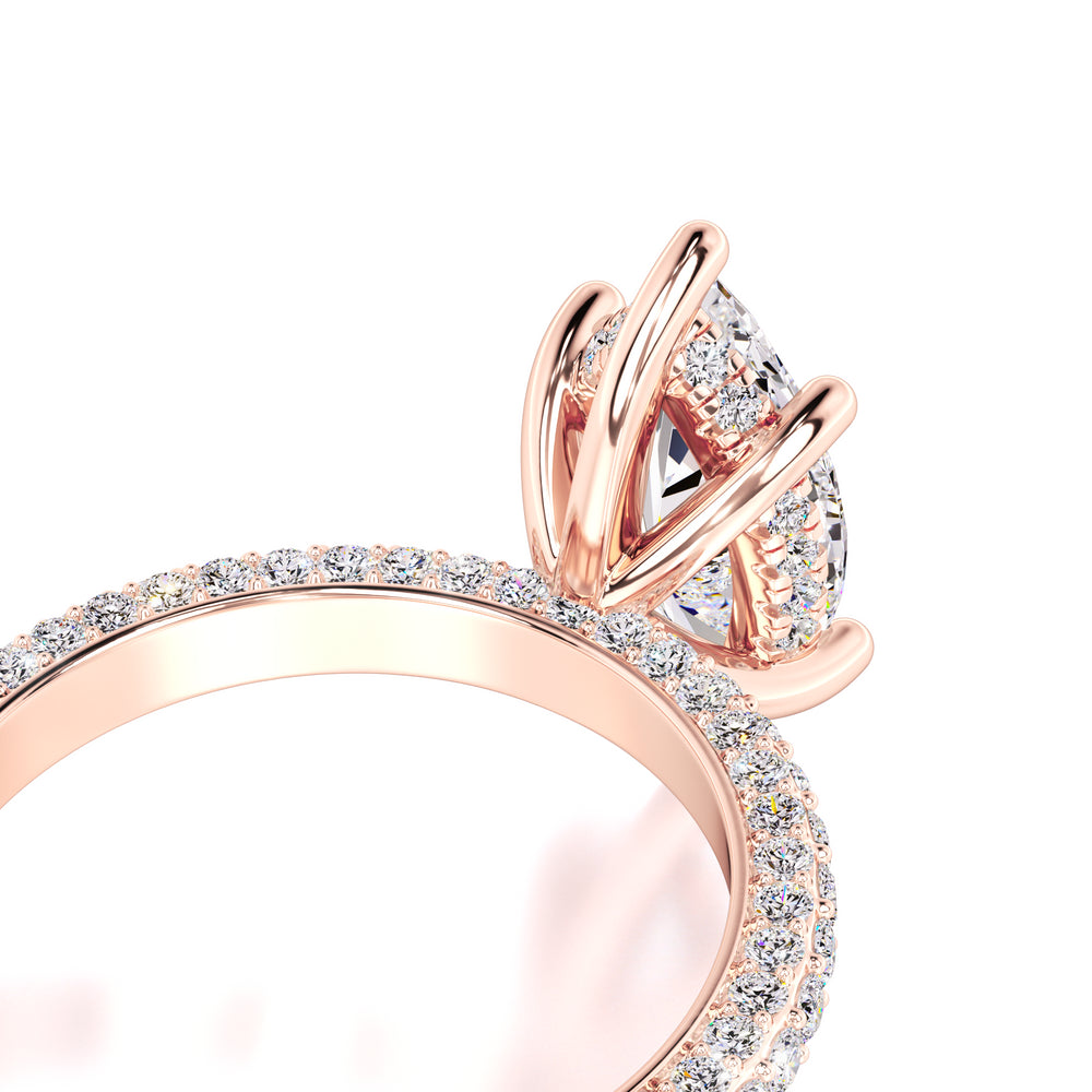 Olivia Moissanite & Lab Grown Diamond Ring | Rose Gold | 2