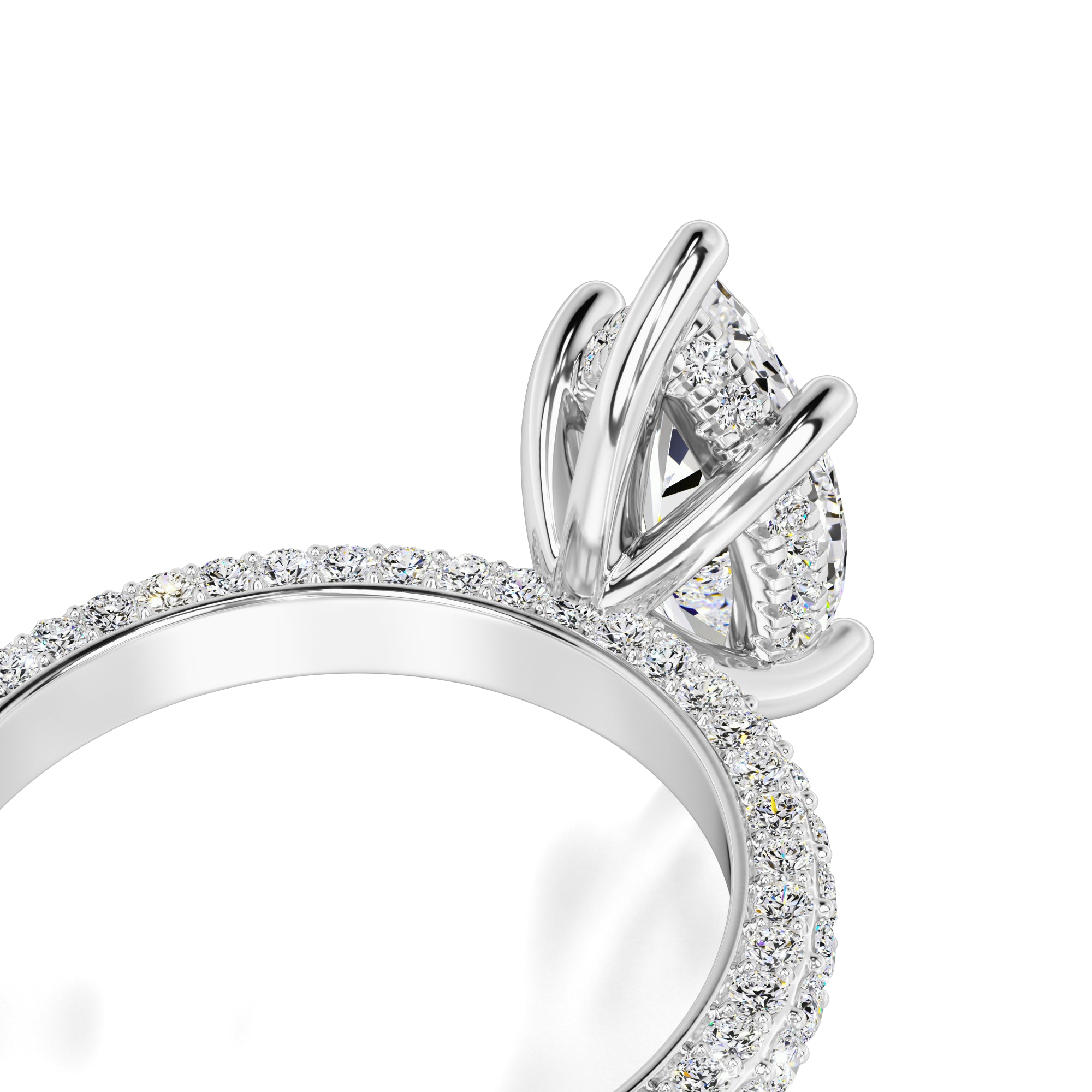 Olivia Moissanite & Lab Grown Diamond Ring | White Gold | 2