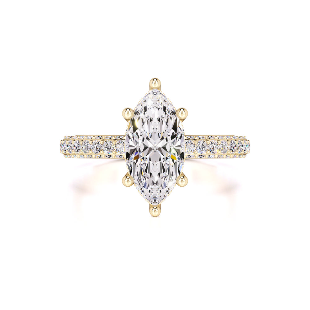 Olivia Moissanite & Lab Grown Diamond Ring | Yellow Gold | 1