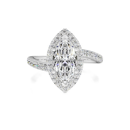 Isabelle Moissanite & Lab Grown Diamond Ring | White Gold | 1