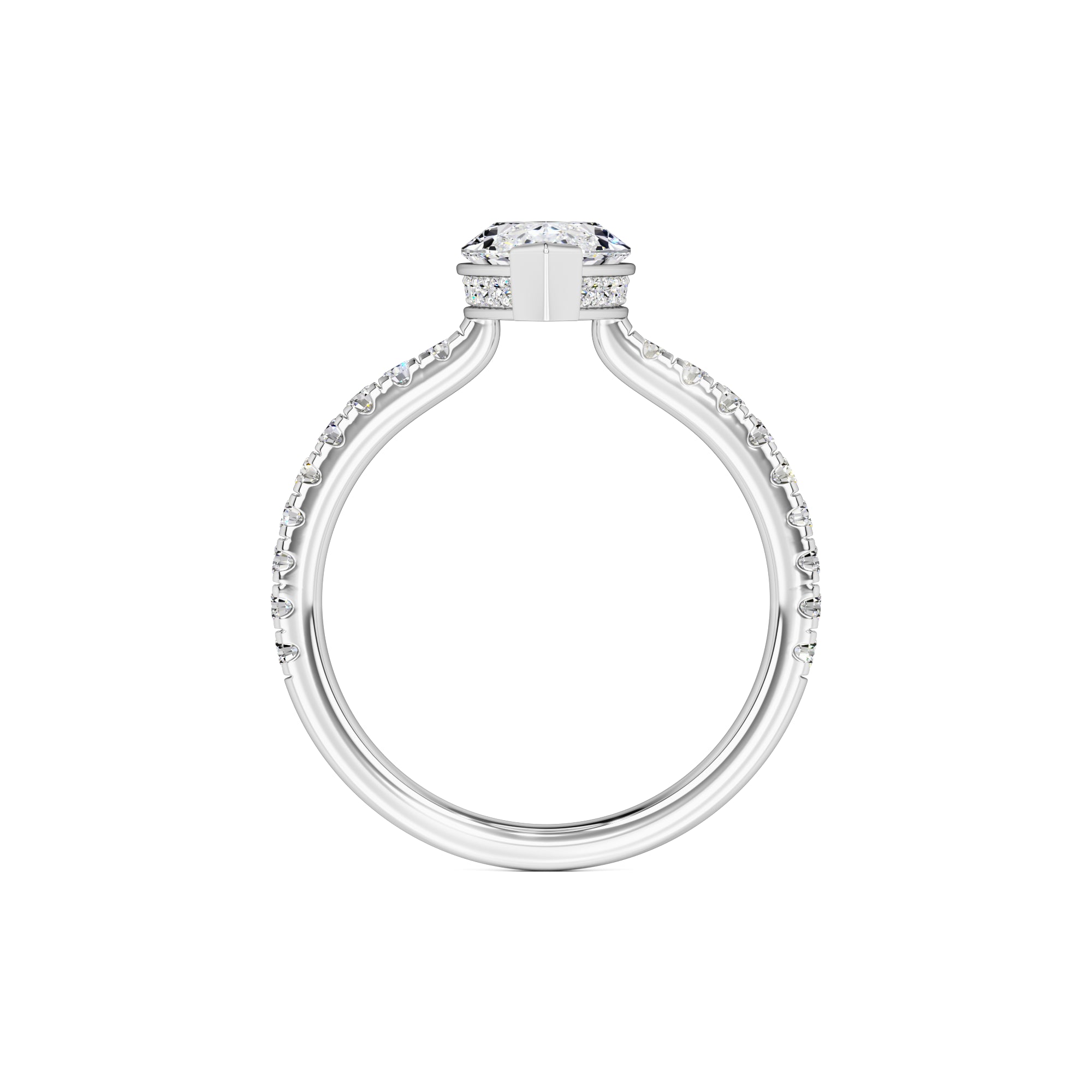 Lexi Moissanite & Lab Grown Diamond Ring | White Gold | 4