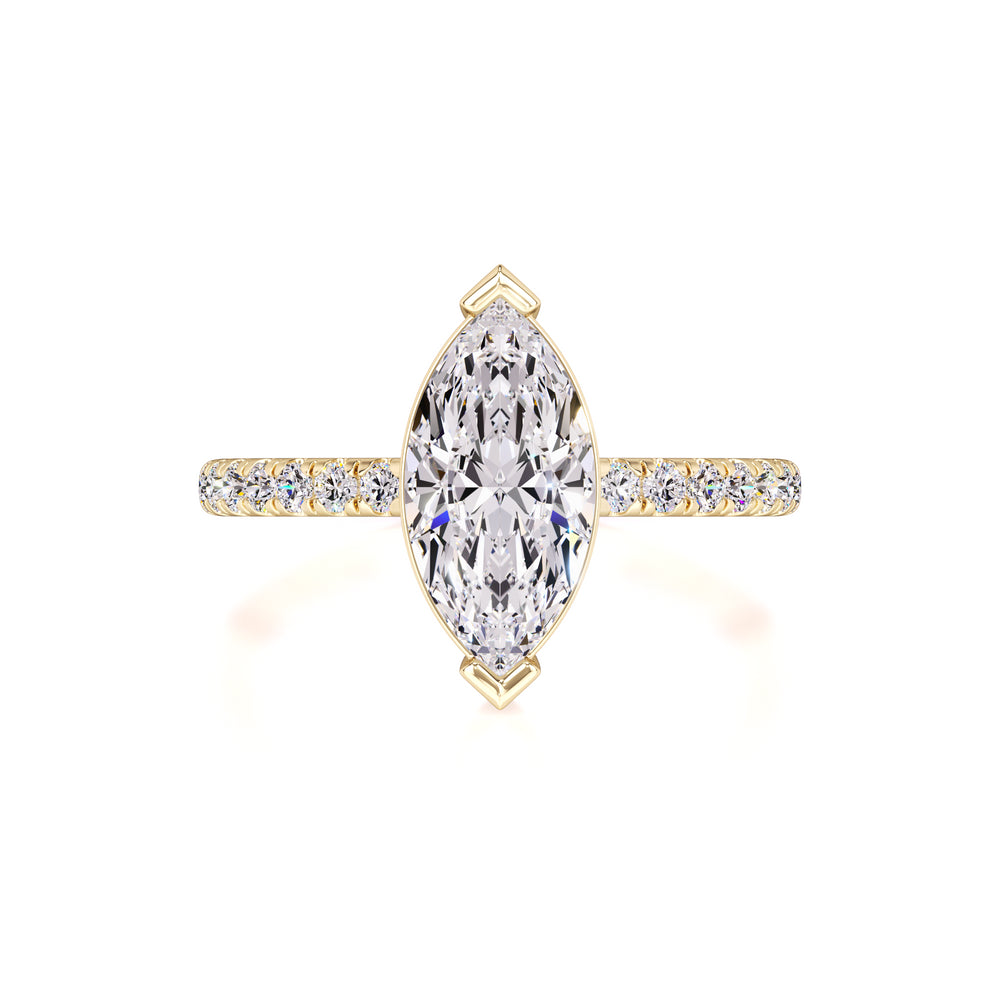 Lexi Moissanite & Lab Grown Diamond Ring | Yellow Gold | 1