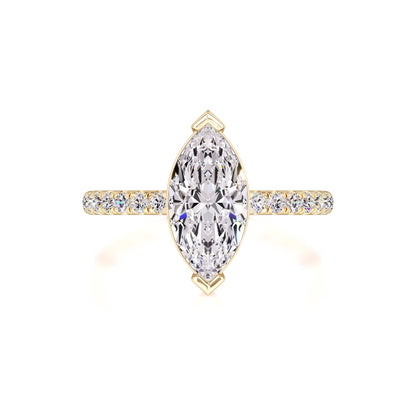 Lexi Moissanite & Lab Grown Diamond Ring | Yellow Gold | 1