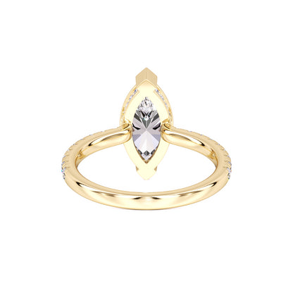 Lexi Moissanite & Lab Grown Diamond Ring | Yellow Gold | 3