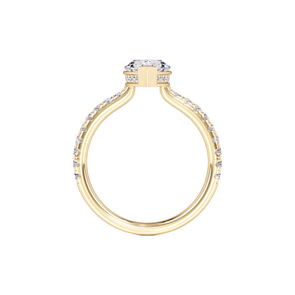 Lexi Moissanite & Lab Grown Diamond Ring | Yellow Gold | 4