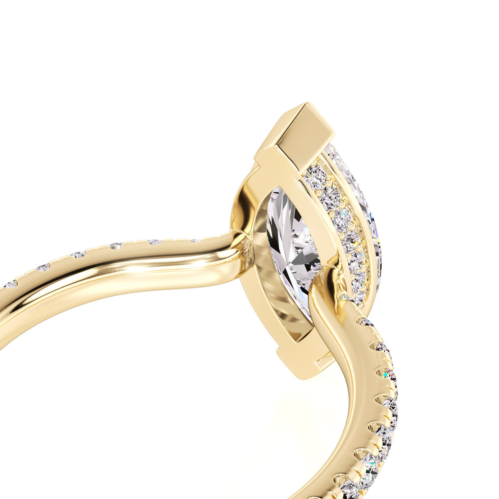 Lexi Moissanite & Lab Grown Diamond Ring | Yellow Gold | 2