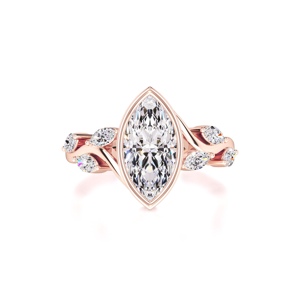 Addie Moissanite & Lab Grown Diamond Ring | Rose Gold | 1