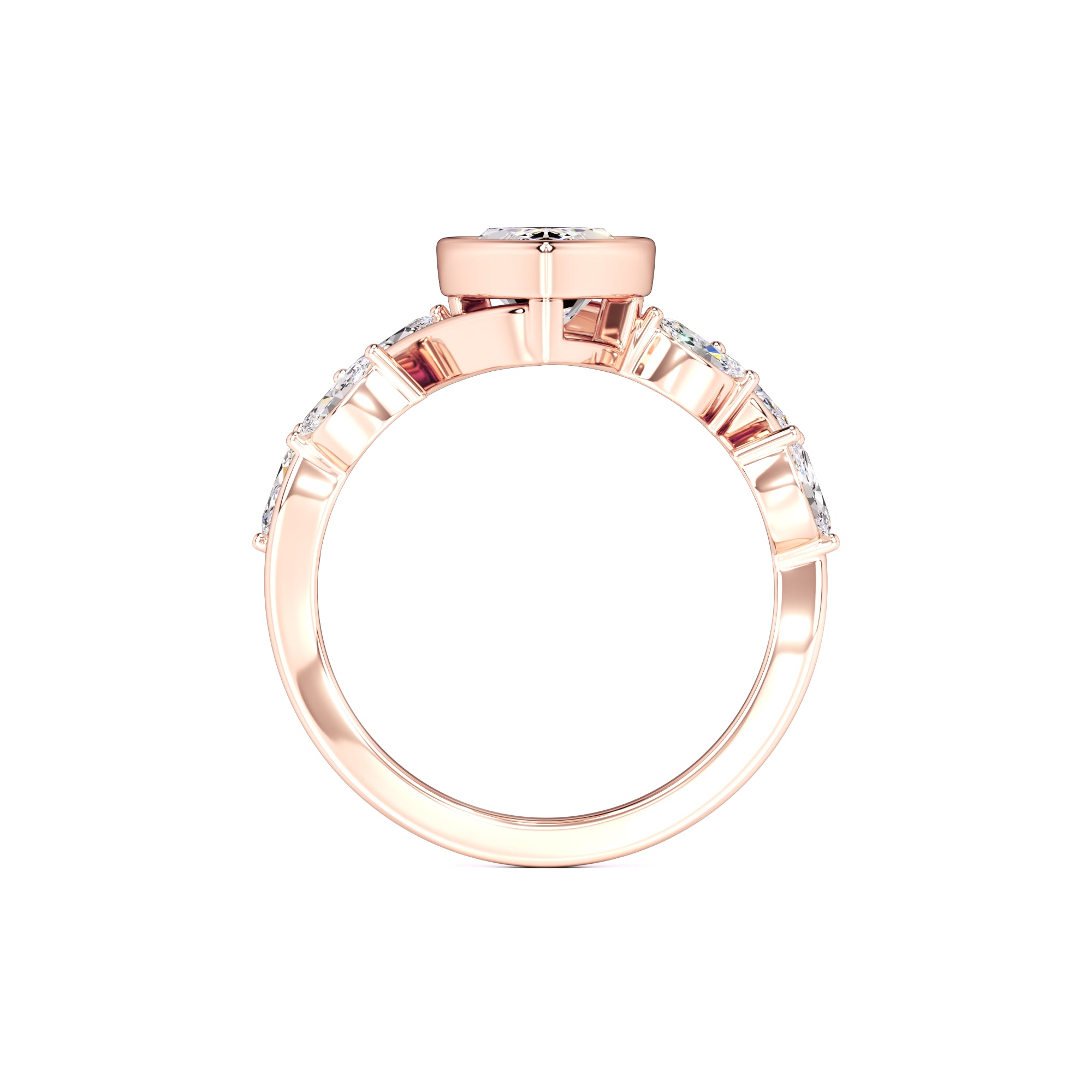 Addie Moissanite & Lab Grown Diamond Ring | Rose Gold | 4