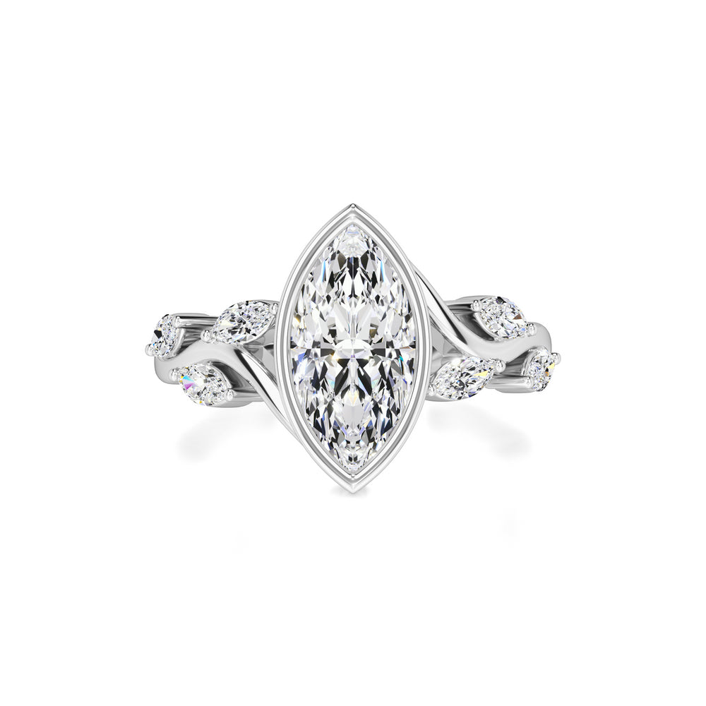 Addie Moissanite & Lab Grown Diamond Ring | White Gold | 1
