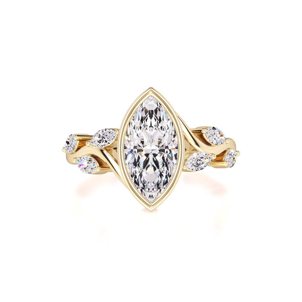 Addie Moissanite & Lab Grown Diamond Ring | Yellow Gold | 1