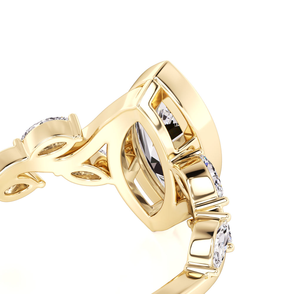 Addie Moissanite & Lab Grown Diamond Ring | Yellow Gold | 2