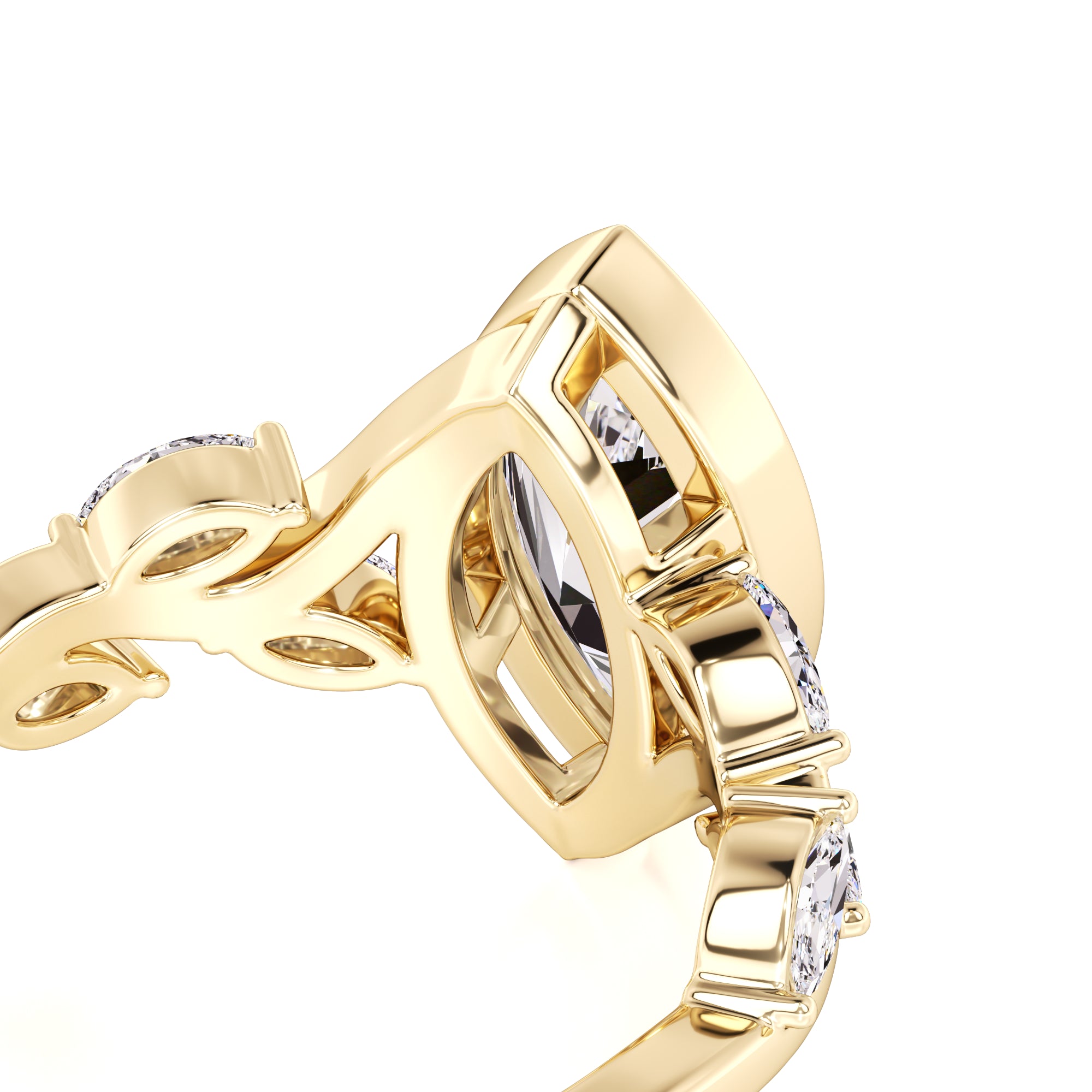Addie Moissanite & Lab Grown Diamond Ring | Yellow Gold | 2