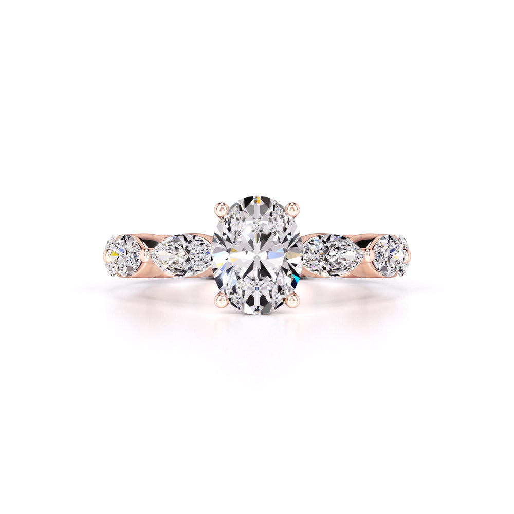Katie Moissanite & Lab Grown Diamond Ring | Rose Gold | 1