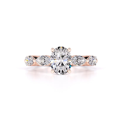 Katie Moissanite & Lab Grown Diamond Ring | Rose Gold | 1