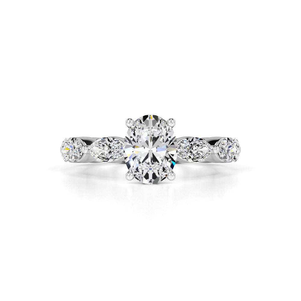 Katie Moissanite & Lab Grown Diamond Ring | White Gold | 1