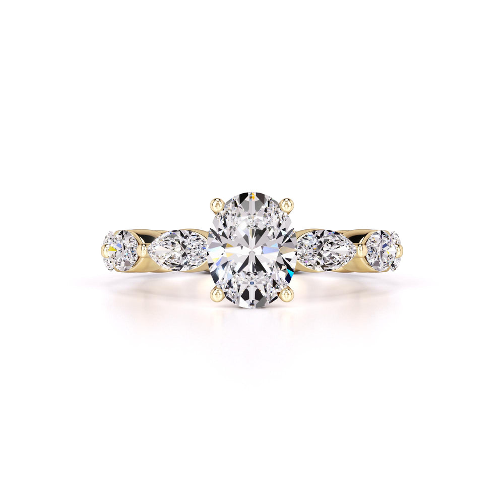 Katie Moissanite & Lab Grown Diamond Ring | Yellow Gold | 1
