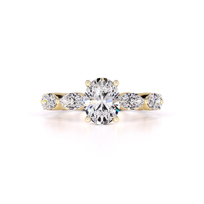 Katie Moissanite & Lab Grown Diamond Ring | Yellow Gold | 1