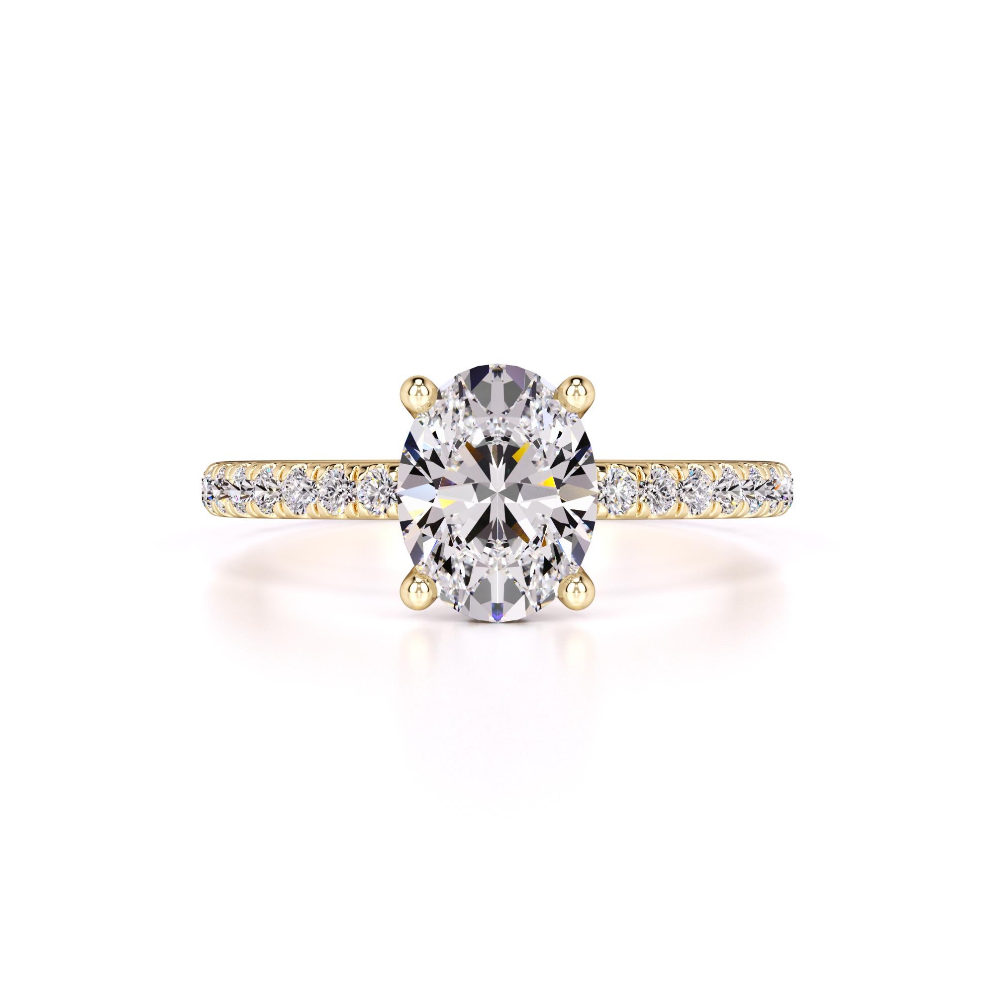 Mika Moissanite & Lab Grown Diamond Ring | Yellow Gold | 1