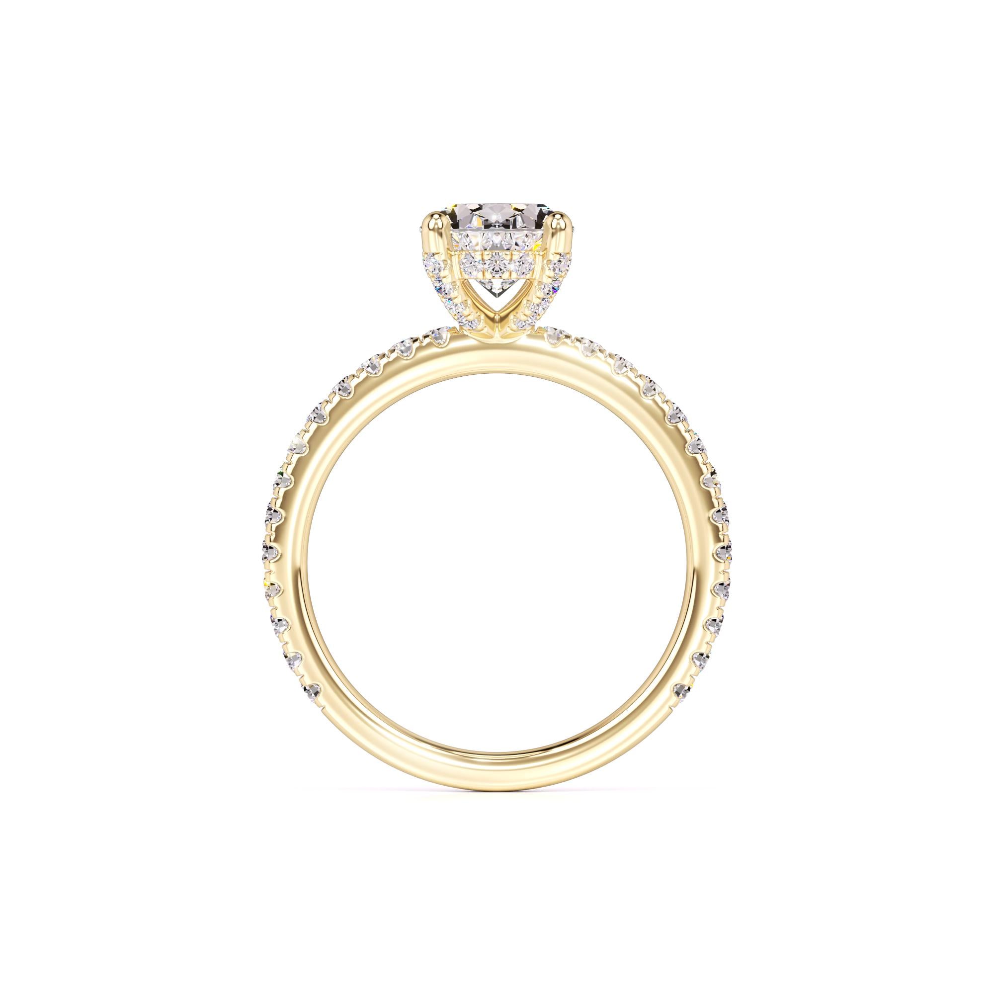 Mika Moissanite & Lab Grown Diamond Ring | Yellow Gold | 4
