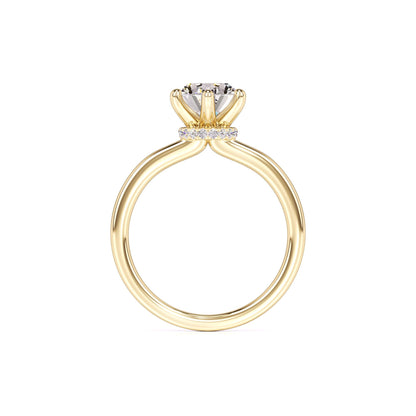 Ariana Moissanite & Lab Grown Diamond Ring | Yellow Gold | 4
