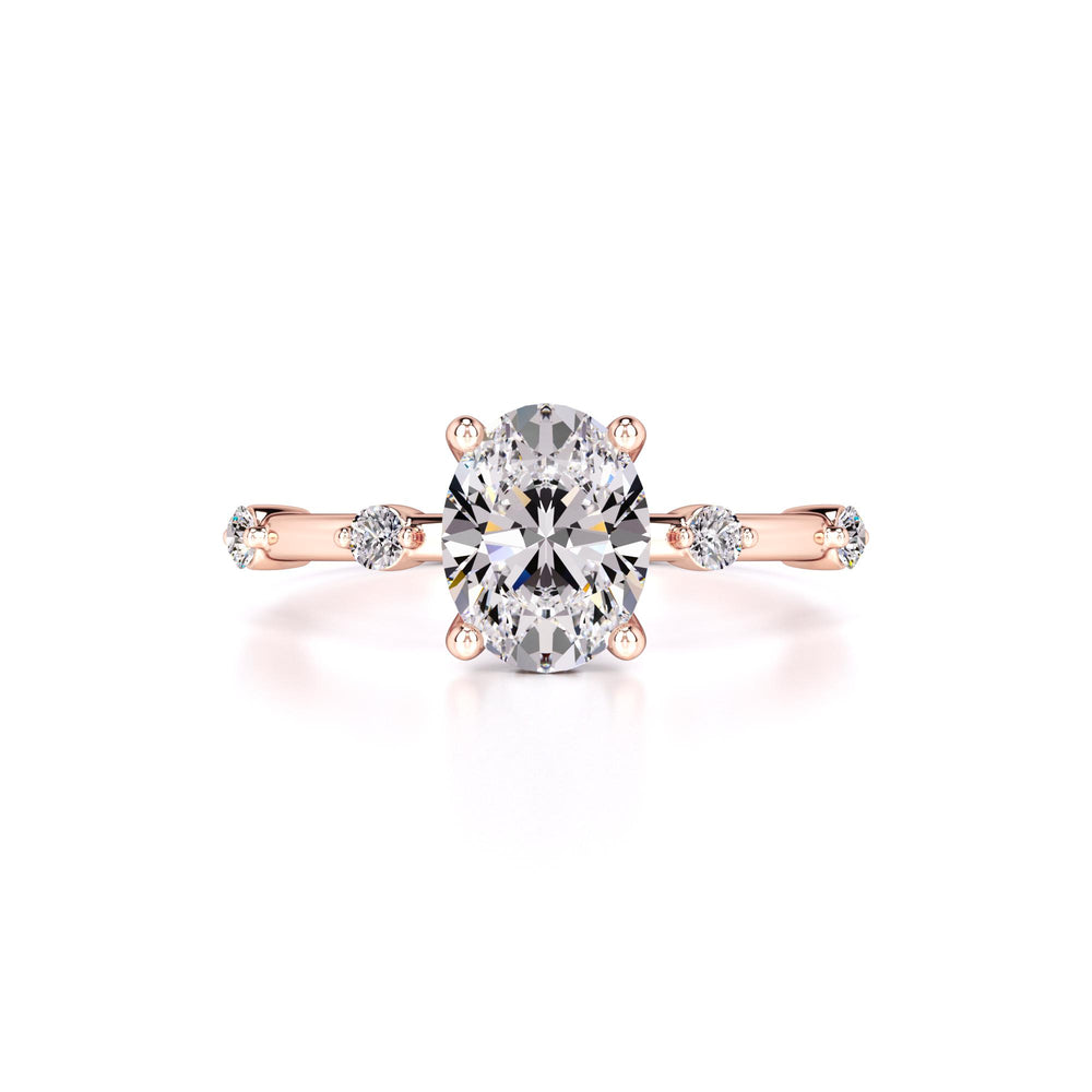 Catherine Moissanite & Lab Grown Diamond Ring | Rose Gold | 1