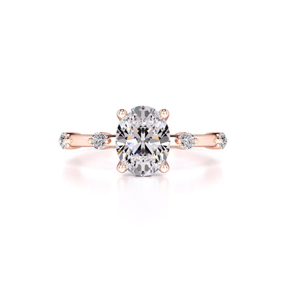 Catherine Moissanite & Lab Grown Diamond Ring | Rose Gold | 1