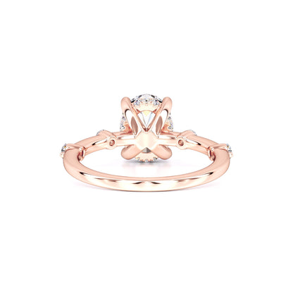 Catherine Moissanite & Lab Grown Diamond Ring | Rose Gold | 3