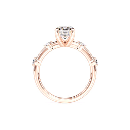 Catherine Moissanite & Lab Grown Diamond Ring | Rose Gold | 4