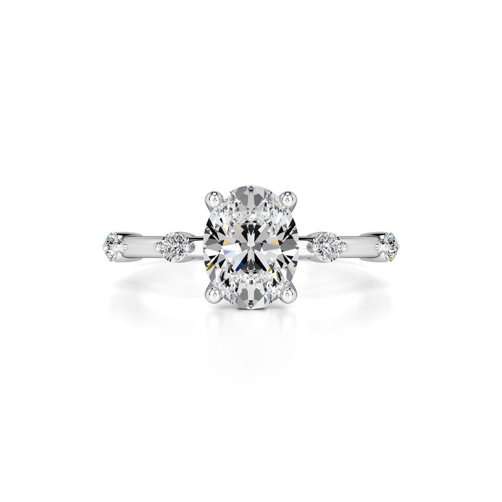 Catherine Moissanite & Lab Grown Diamond Ring | White Gold | 1