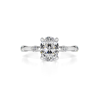 Catherine Moissanite & Lab Grown Diamond Ring | White Gold | 1