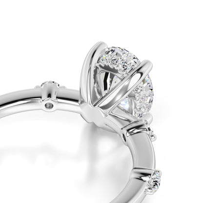 Catherine Moissanite & Lab Grown Diamond Ring | White Gold | 2