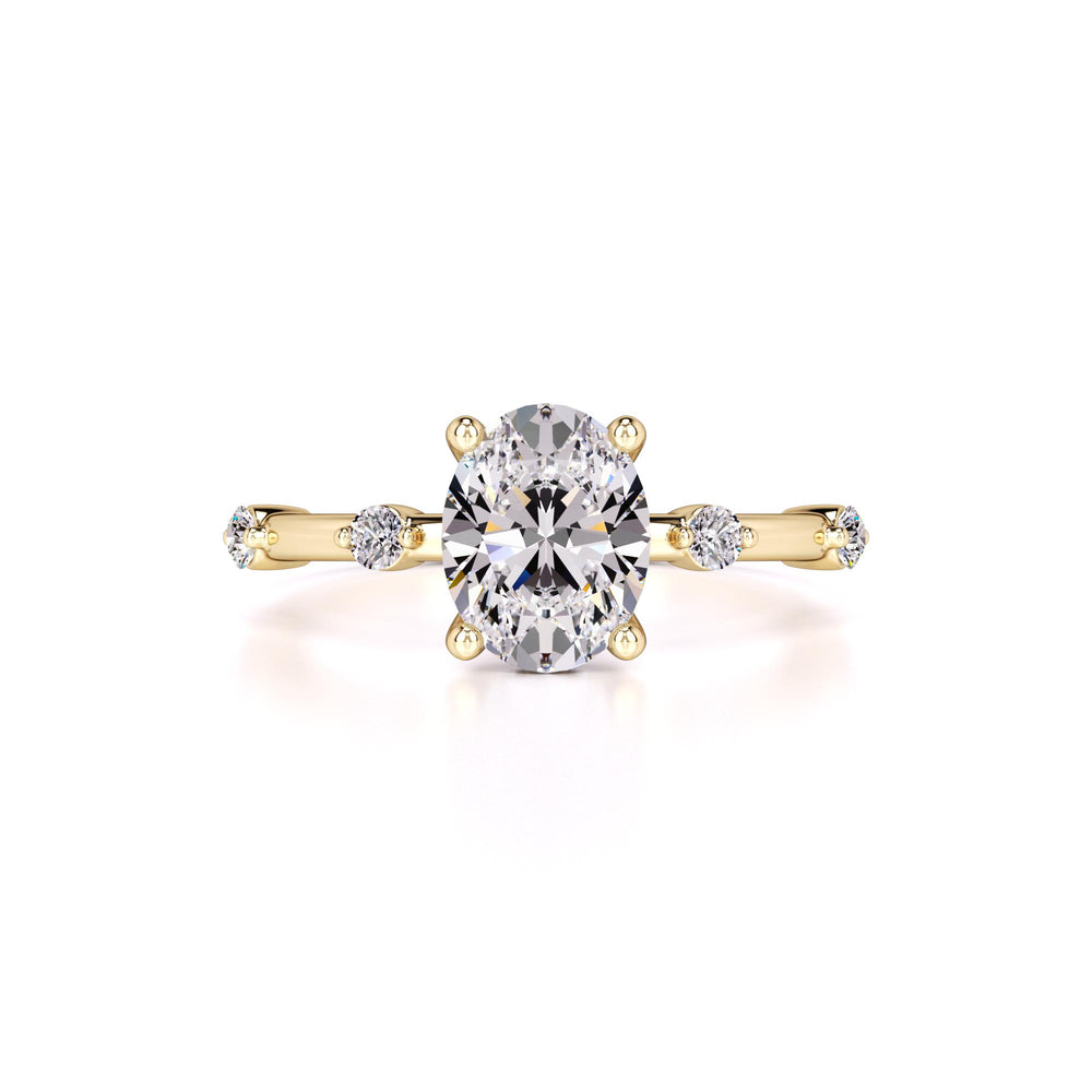 Catherine Moissanite & Lab Grown Diamond Ring | Yellow Gold | 1