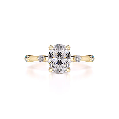 Catherine Moissanite & Lab Grown Diamond Ring | Yellow Gold | 1