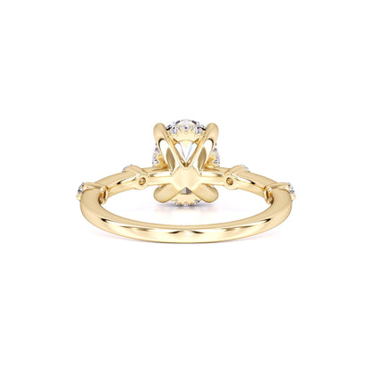 Catherine Moissanite & Lab Grown Diamond Ring | Yellow Gold | 3