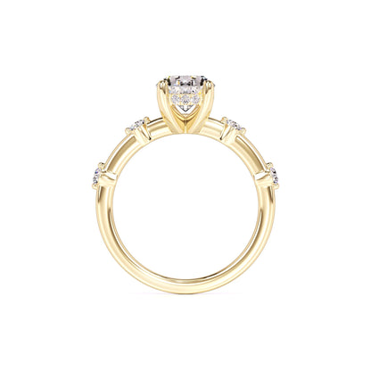 Catherine Moissanite & Lab Grown Diamond Ring | Yellow Gold | 4