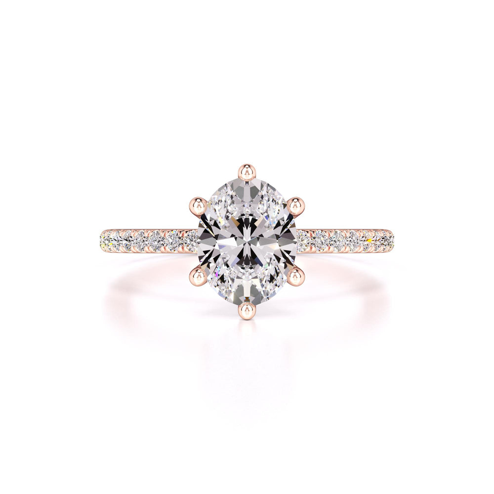 Eva Moissanite & Lab Grown Diamond Ring | Rose Gold | 1