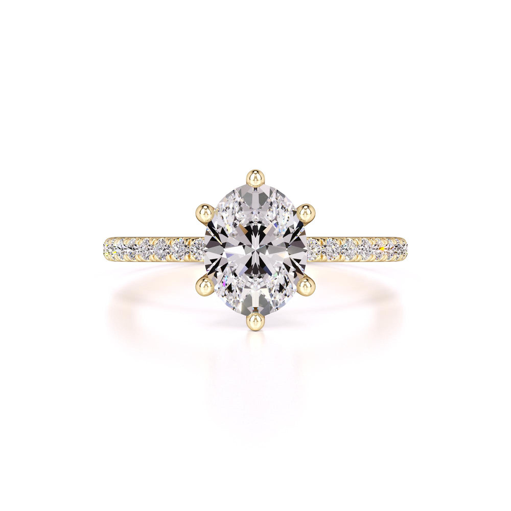 Eva Moissanite & Lab Grown Diamond Ring | Yellow Gold | 1