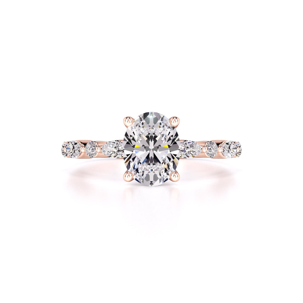Aria Moissanite & Lab Grown Diamond Ring | Rose Gold | 1