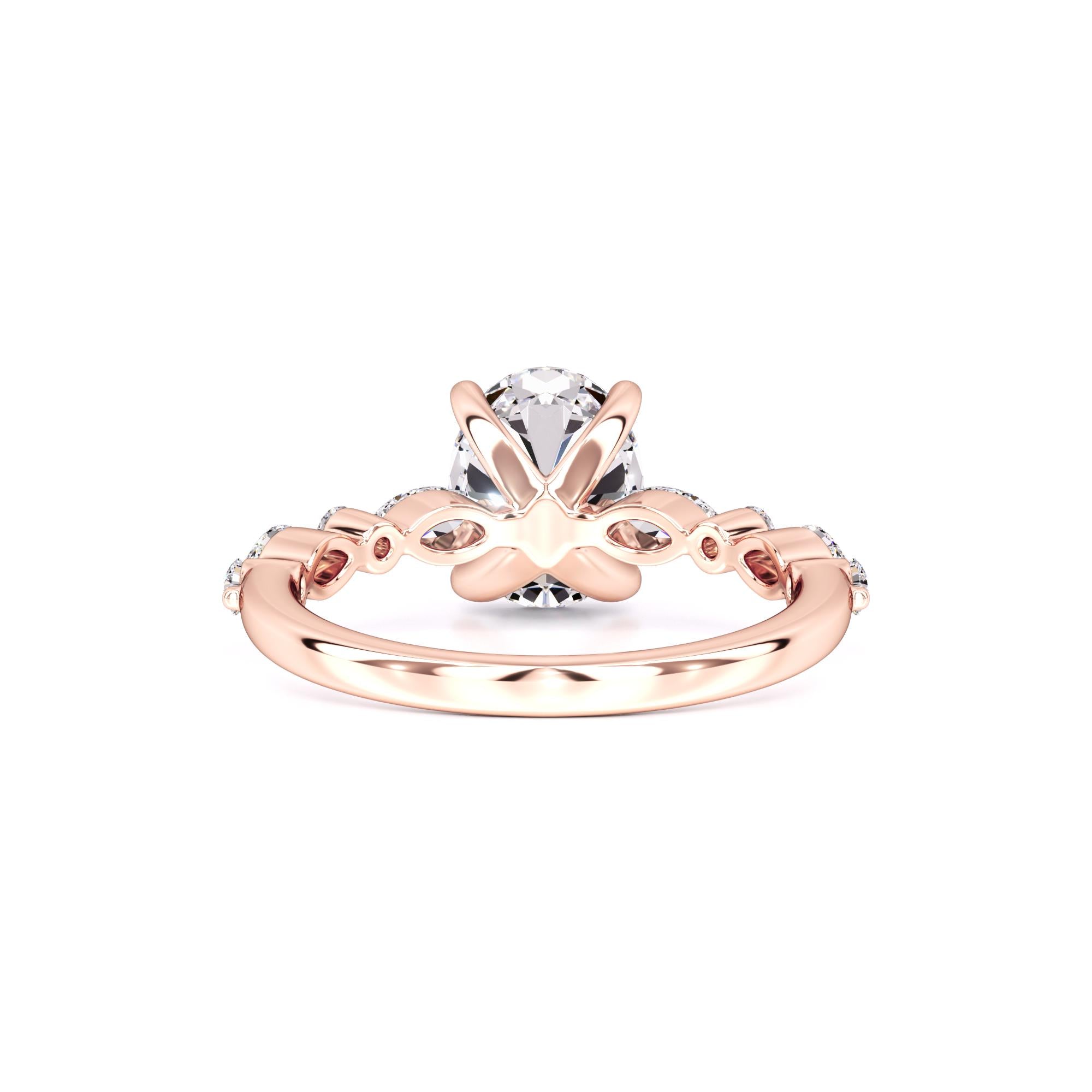 Aria Moissanite & Lab Grown Diamond Ring | Rose Gold | 3