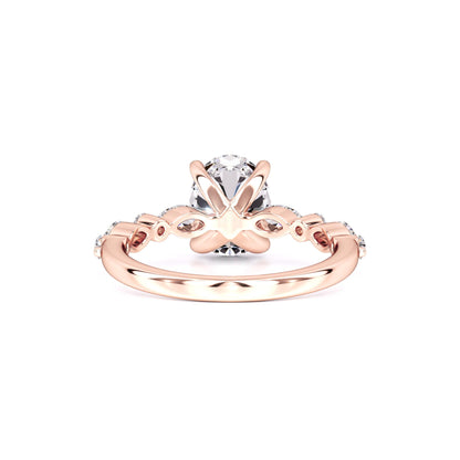 Aria Moissanite & Lab Grown Diamond Ring | Rose Gold | 3