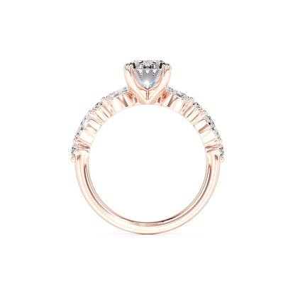 Aria Moissanite & Lab Grown Diamond Ring | Rose Gold | 4