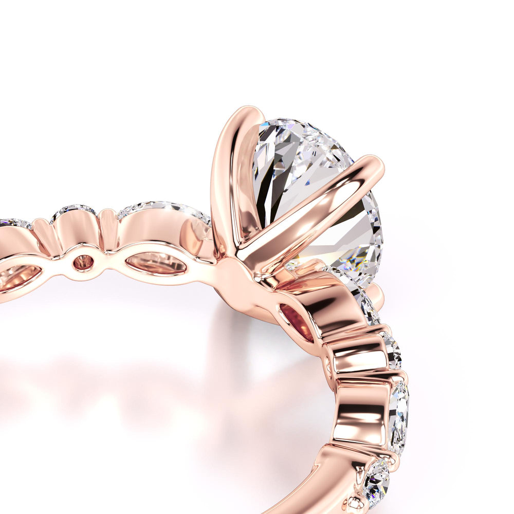 Aria Moissanite & Lab Grown Diamond Ring | Rose Gold | 2
